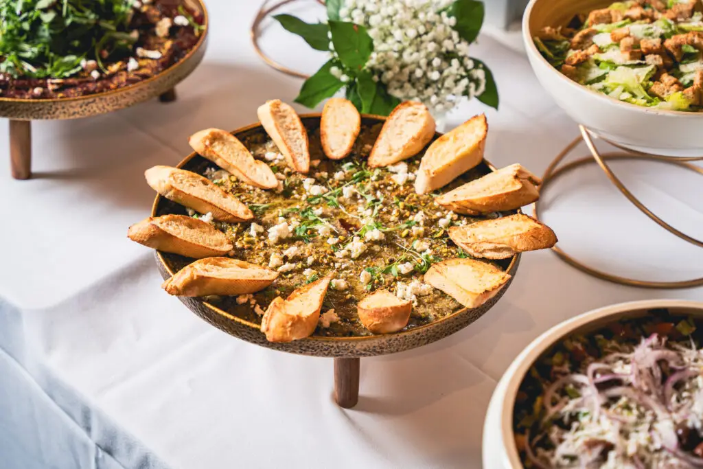 Grand Cafe kosher dairy catering spread at an event